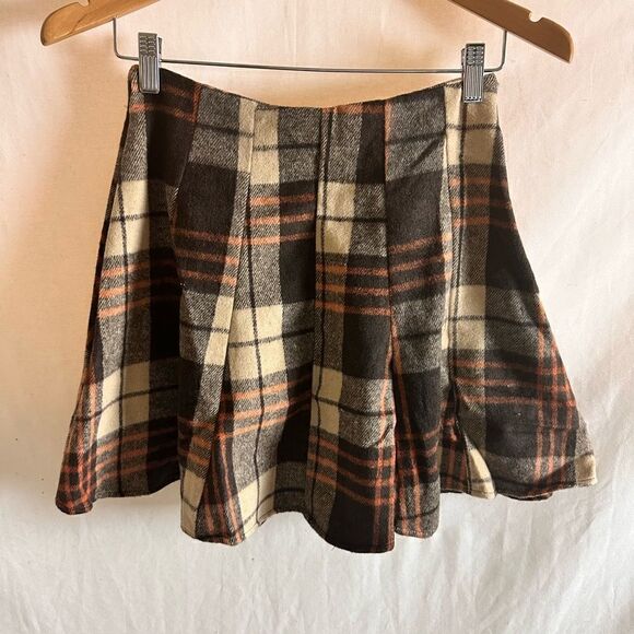 Flannel plaid jacket and skirt set brown - Picture 11 of 14